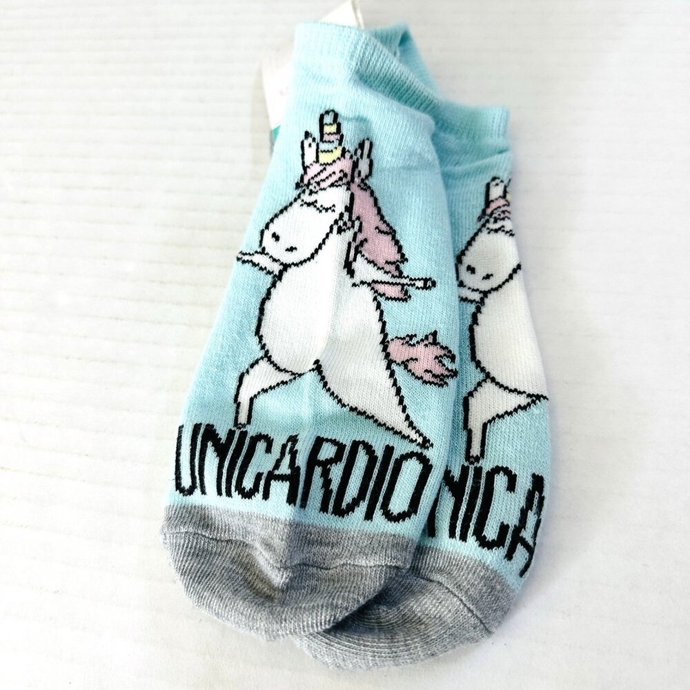Xhilaration Unicardio Unicorn Low Cut Socks 1 Pair Size 4-10 Mint Green NEW!